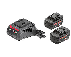 Комплект: 2 литий-ионных аккумулятора Ridgid Advanced Lithium 18 В, 1 зарядное устройство (220 В)